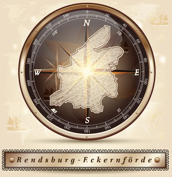 El mapa de Rendsburg-Eckernfoerde — Vector de stock