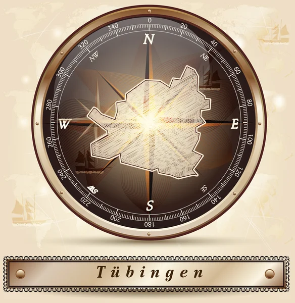 El mapa de Tuebingen — Vector de stock