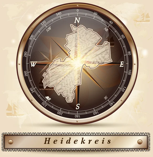 El mapa de Heidekreis — Vector de stock