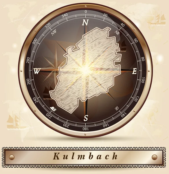 El mapa de Kulmbach — Vector de stock