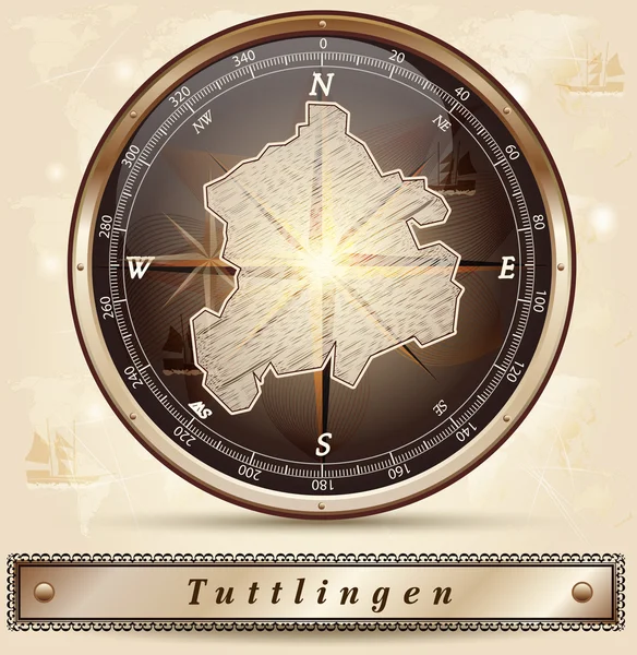 El mapa de Tuttlingen — Vector de stock
