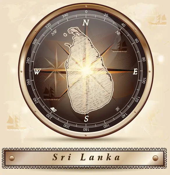 O mapa de Sri Lanka — Vetor de Stock