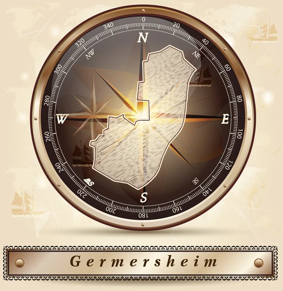 El mapa de Germersheim — Vector de stock