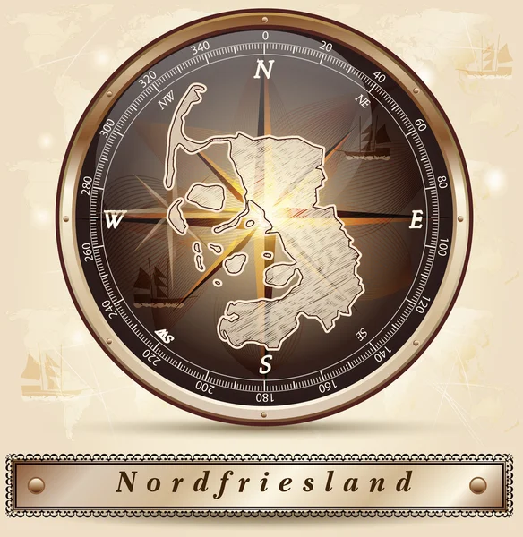 Map of Nordfriesland — Stock Vector