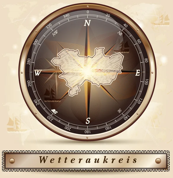 Karta över Wetteraukreis — Stock vektor