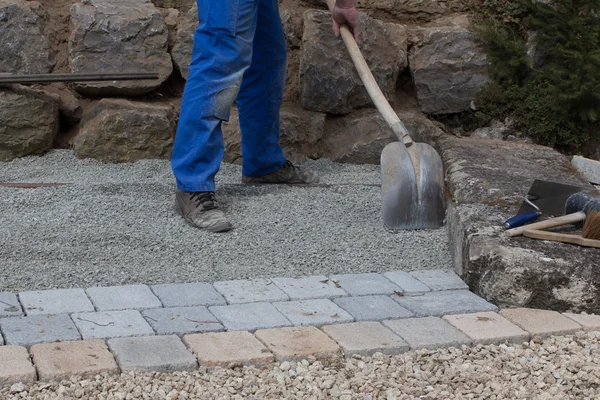 Straighten a paved surface — Stock Photo, Image