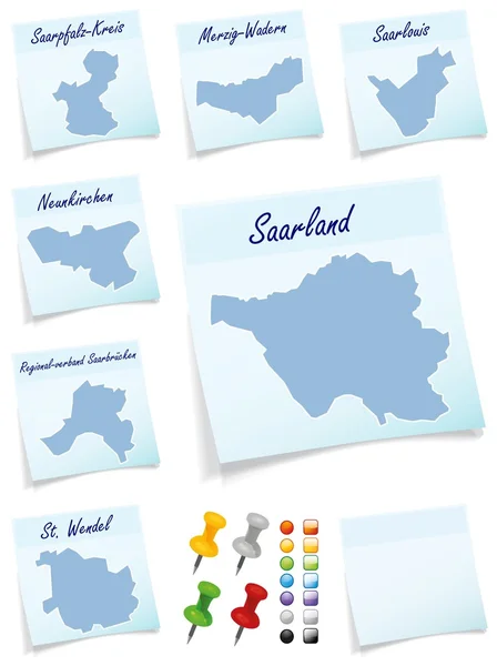 Collage des Saarlandes mit Landkreisen — Stockfoto