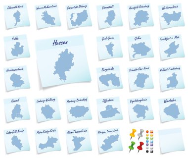 ollage of Hesse with districts clipart