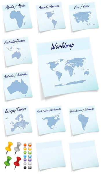 Collage av världen med kontinenten patchar — Stockfoto