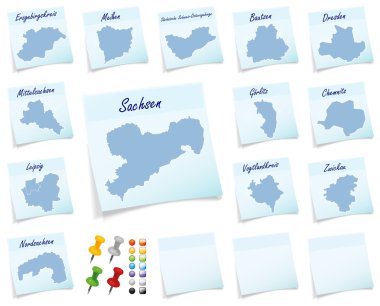 Collage of Saxony with counties clipart