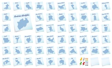 Collage of North Rhine-Westphalia with counties clipart