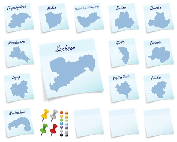 Collage of Saxony with counties — Stock Photo, Image
