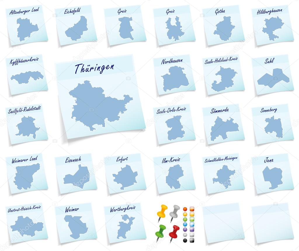 Collage of Thuringia with counties