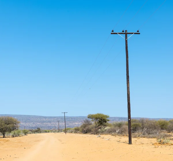 Afrika elektriciteitsleidingen — Stockfoto