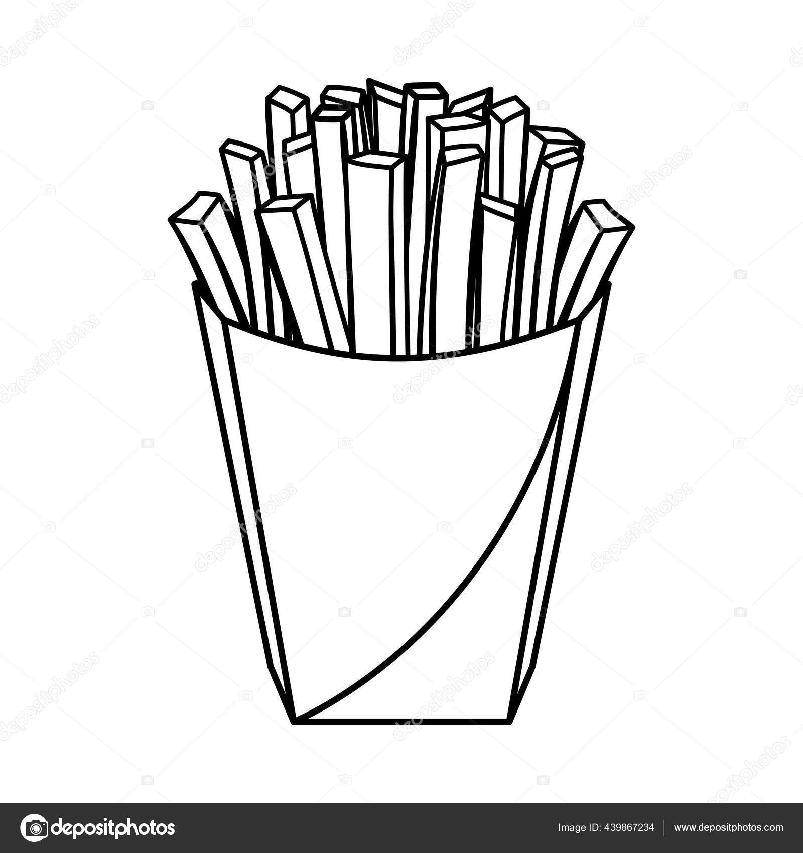 Deep Fried French Fries Hot Chips Restaurant Food Menu Vector Stock Vector by ©THPStock 439867234
