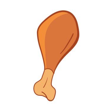 Kızarmış tavuk budu vektörü yok etmek için sıcak yemek.