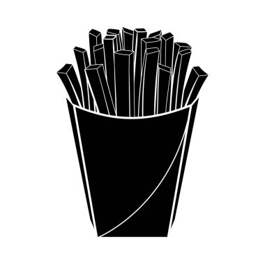 Kızarmış patates kızartması ya da restoran menüsü vektörü için sıcak patates kızartması.