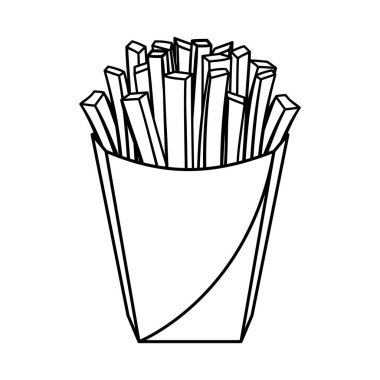 Kızarmış patates kızartması ya da restoran menüsü vektörü için sıcak patates kızartması.