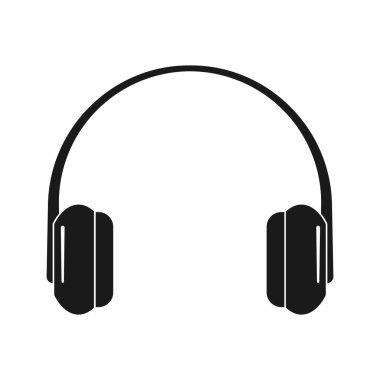 Müzik simgesi vektörü için kulaklık üzerinden kablosuz kulaklık