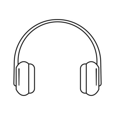Müzik simgesi vektörü için kulaklık üzerinden kablosuz kulaklık