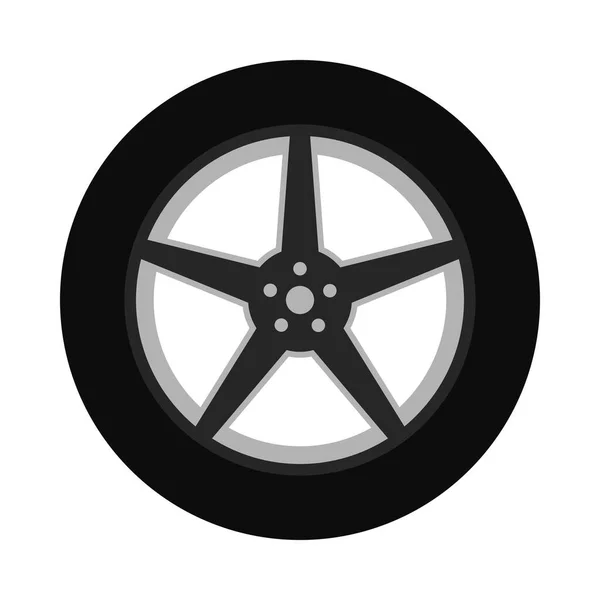Neumático Coche Neumático Coche Con Vector Llanta Aleación — Vector de stock