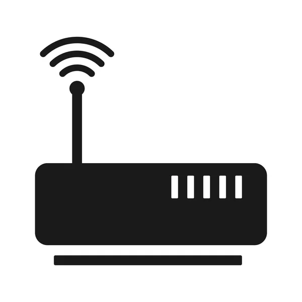 Wireless Router Internet Network Silhouette Vector Icon — Stock Vector