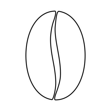 Ana hatlı vektör simgesinde kavrulmuş kahve çekirdeği.