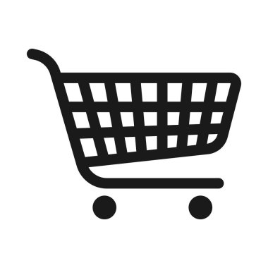 Taslak vektör simgesinde çevrimiçi alışveriş konsepti için alışveriş arabası veya alışveriş arabası