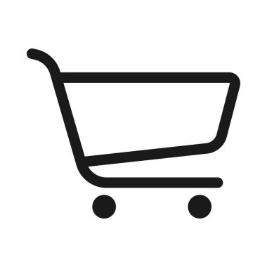 Taslak vektör simgesinde çevrimiçi alışveriş konsepti için alışveriş arabası veya alışveriş arabası