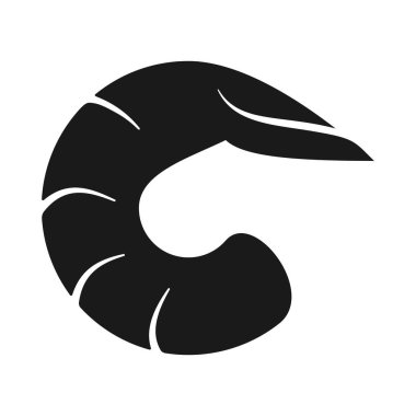 Vektör simgesinde kabuklu deniz hayvanı kavramı olarak taze karides veya karides