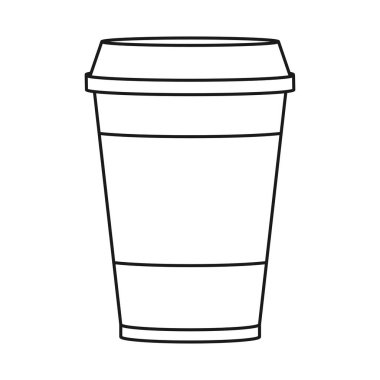 Kahveyi çıkar ya da bir fincan çayı ana hatlı vektör simgesine koy