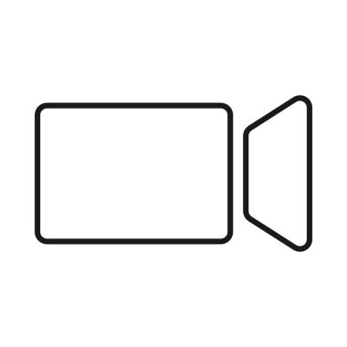 Görüntü konferans konsepti için ana hatlı vektör simgesinde video kamera