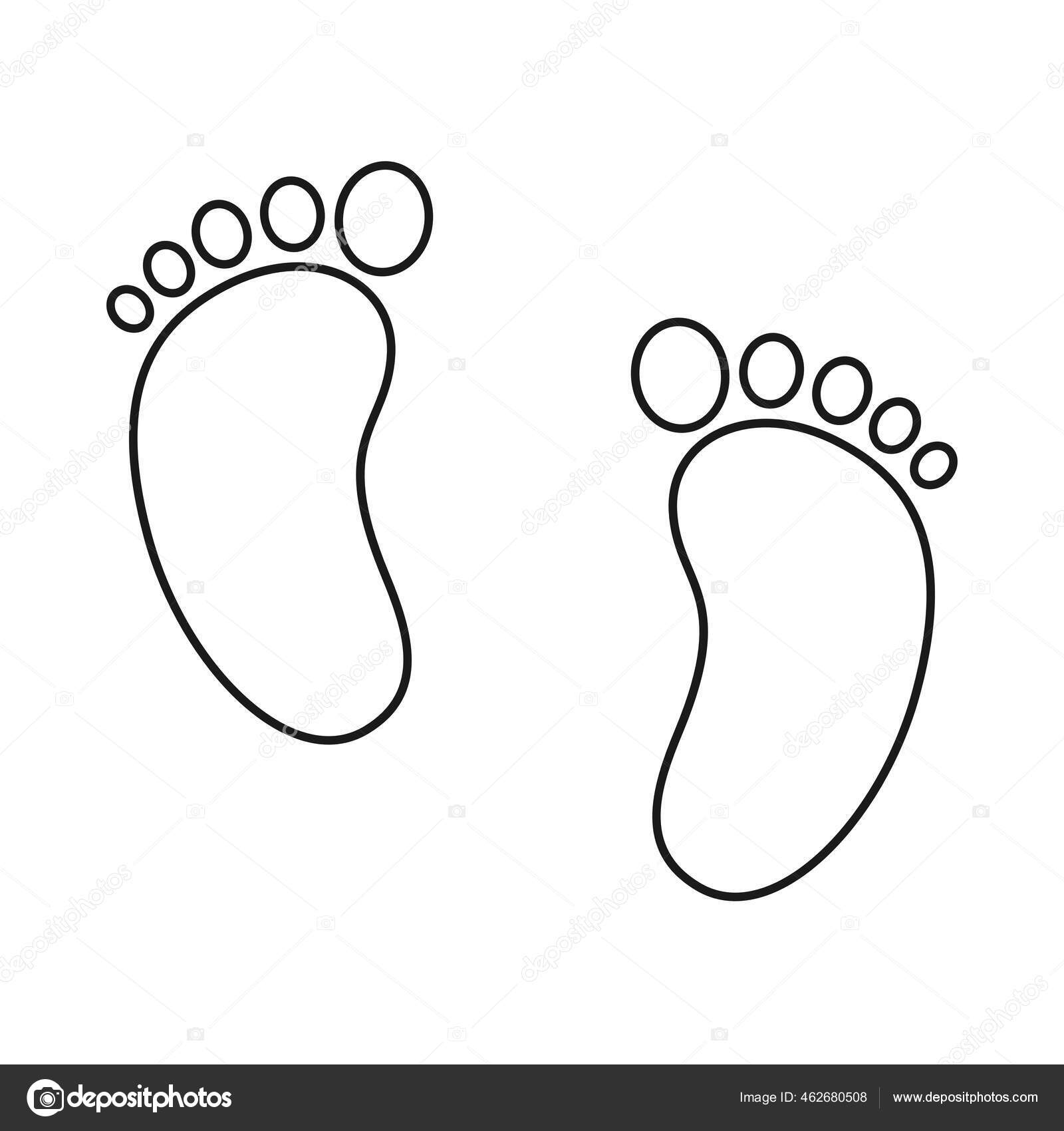 Huella Pies Bebé Pisada Infantil Icono Del Vector Stock Vector by