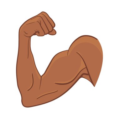 Vektör simgesindeki güç ve zindelik konsepti için güçlü kol kası