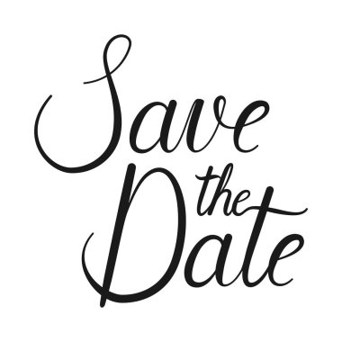 Düğün ya da kutlama davetini vektör simgesi olarak kaligrafi harflerini kaydet