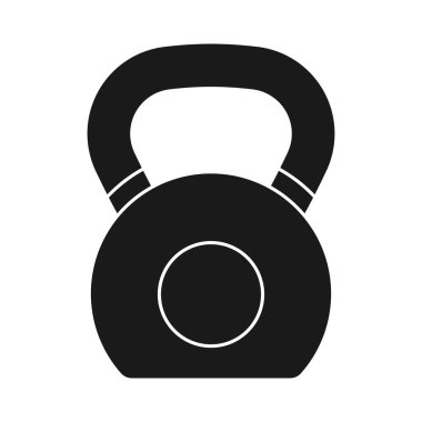 Silüet vektör simgesinde ağırlık çanı egzersiz ekipmanı olarak kullanırName