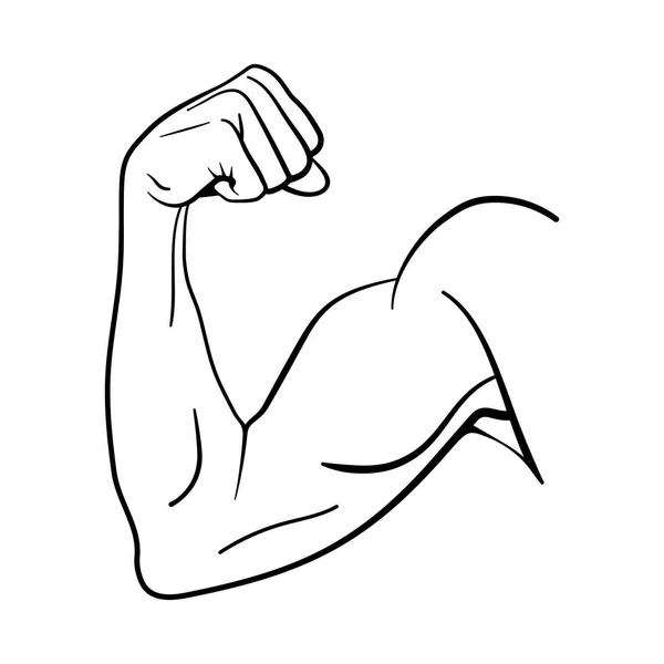 Starker Bizepsarmmuskel Für Kraft Und Fitnesskonzept Vektorsymbol — Stockvektor