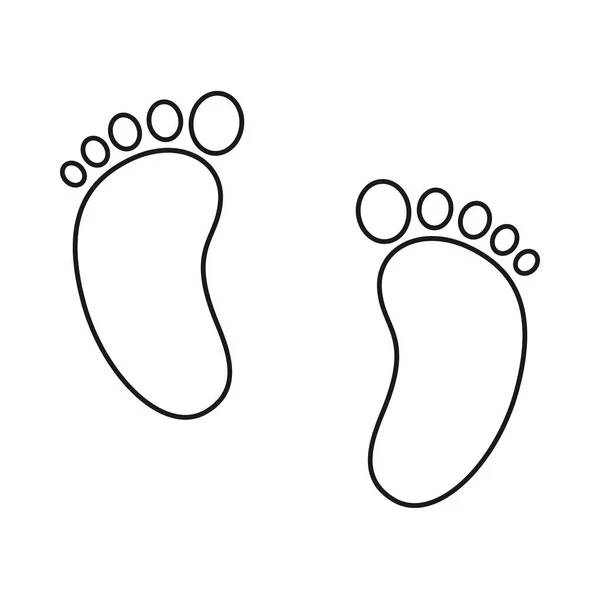 Baby Feet Footprint Child Footstep Stamp Vector Icon — Stock Vector