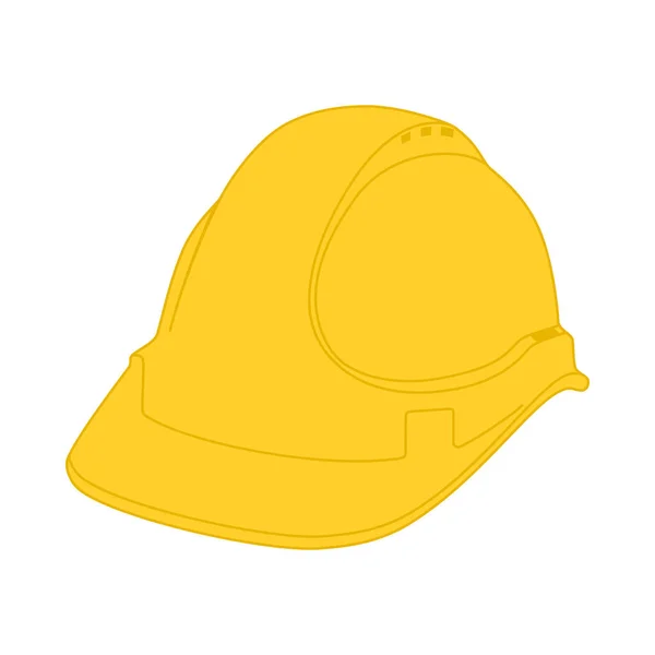 Yellow Hard Hat Safety Helmet Construction Worker Protection Vector Icon — Stock Vector