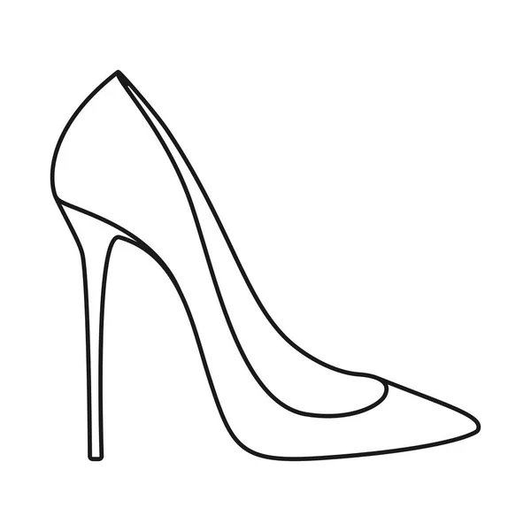 Elegante Scarpa Con Tacco Alto Vettore Contorno Stiletto — Vettoriale Stock