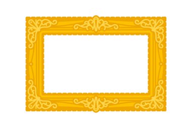 Basit vektör simgesinde klasik altın resim çerçevesi veya fotoğraf çerçevesi