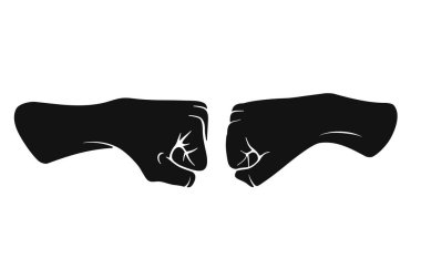 Vektör simgesinde yumruk tokuşturma kavramı için iki yumruk.