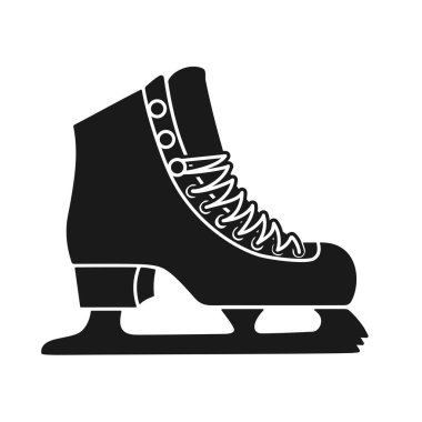 Vektör simgesinde buz pateni yapmak için buz pateni ayakkabısı veya figür pateni