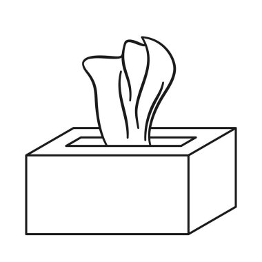 Facial tissues or tissue box in vector icon