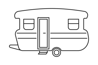 Kamp yapmak ve vektör simgesinde seyahat etmek için klasik karavan römorku