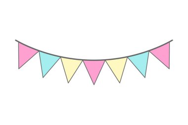 Parti dekorasyonu için vektör olarak kiraz veya çelenk bayrakları