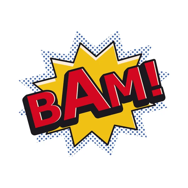 Bam Word Action Explosion Label Comic Effect Vector Icon — 스톡 벡터