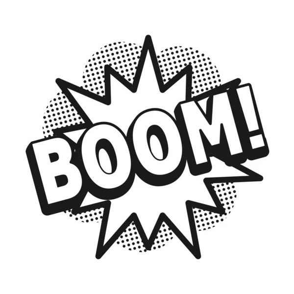 Boom Word Actie Explosielabel Voor Komisch Effect Als Vectoricoon — Stockvector