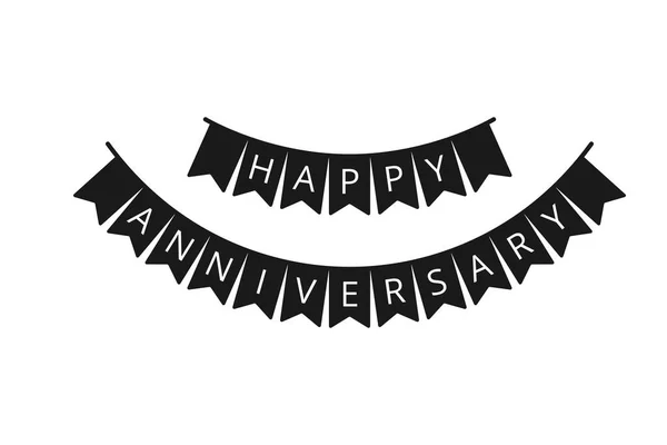 Happy Anniversary Celebration Banner Bunting Party Flags Vector — Stock Vector