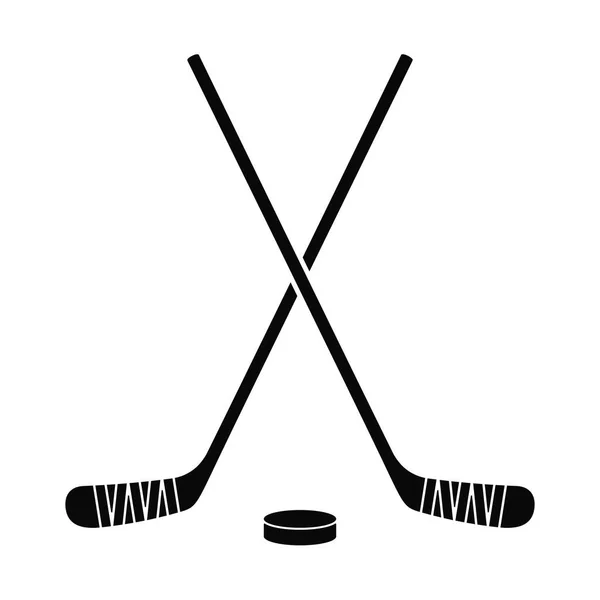 Palos Hockey Sobre Hielo Disco Hockey Como Logotipo Icono Del — Archivo Imágenes Vectoriales